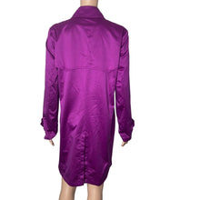 Load image into Gallery viewer, Lauren Ralph Lauren Trench Coat Womens Medium Purple Satin Feel