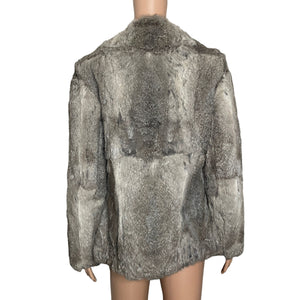 Vintage Fur Coat Womens Medium Rabbit Silver Split End Limited