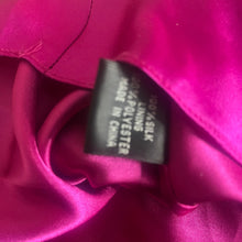 Load image into Gallery viewer, Aidan Mattox Silk Halter Micro Mini Dress Womens L Magenta Open Back Tie