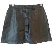 Load image into Gallery viewer, United Colors Of Benetton PVC Skirt Womens 42 Black Button Front Made In Italy
