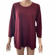 Load image into Gallery viewer, Bobeau Shirt Womens Size L Burgundy Red Button Accent Lightweight Knit