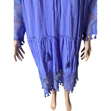 Load image into Gallery viewer, Maroths Womens Large Purple Boho Lace Tassel Tunic Dress Embroidered Midi New