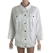 Load image into Gallery viewer, Dressbarn Jacket Women&#39;s Size 14 White Lightweight Casual Button Front