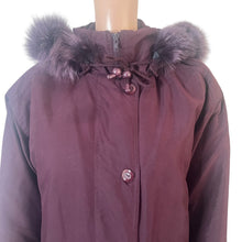 Load image into Gallery viewer, Hunt Club Parka Coat Women’s Small Maroon Faux Fur Hood Drawstring Waist Winter
