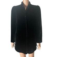 Load image into Gallery viewer, Vintage Sasson Borgazia Faux Fur Coat Womens Medium Black Mob Wife