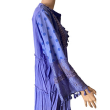 Load image into Gallery viewer, Maroths Womens Large Purple Boho Lace Tassel Tunic Dress Embroidered Midi New