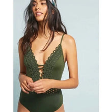 Load image into Gallery viewer, Anthropologie Becca Siren One Piece Swimsuit Womens Size Medium Green