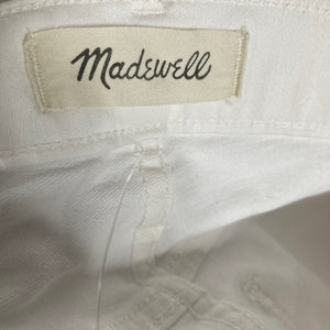 Madewell Cropped Jeans Womens 24 Raw Hem Button fly White Midrise Skinny