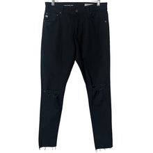 Load image into Gallery viewer, AG Adriano Goldschmied Farrah Skinny Ankle Jeans womens 28R Black High Rise Distressed