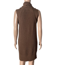 Load image into Gallery viewer, Ann Taylor Sweater Womens M Brown Hand Knit Sleeveless Tunic Plunging Cowl Neck