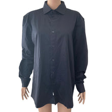 Load image into Gallery viewer, Soft Cloth Button Front Shirt Mens Size Large Navy Blue Stretch New