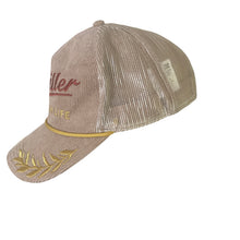 Load image into Gallery viewer, Miller High Life Trucker Hat Tan Corduroy Mesh Snapback Beer Cap One Size OSFM