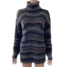 Load image into Gallery viewer, Mystree Sweater Turtleneck Womens Small Oversized Multicolored Pullover