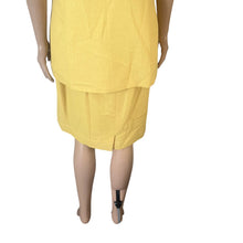 Load image into Gallery viewer, Le Suit Collections Yellow 2pc Skirt Suit Womens 12 Short Sleeve Jacket Church
