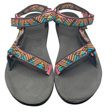 Load image into Gallery viewer, Teva Universal Sandals Womens 10 Black Multicolor Geometric Strappy 1003987