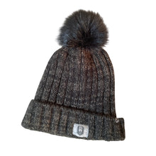 Load image into Gallery viewer, Vegas Silver Knights Zephyr Pom Beanie Hat Black Rib Knit Hockey Winter Cap