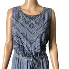 Load image into Gallery viewer, Knox Rose Womens M Blue Chambray Midi Dress Sleeveless Drawstring Handkerchief