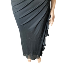 Load image into Gallery viewer, Vintage Black Halter Maxi Dress Womens Small Rhinestone Open Back Formal Gown