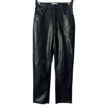 Load image into Gallery viewer, Abercrombie &amp; Fitch 90s Straight Faux Leather Pants 27/4 Black Ultra High Rise