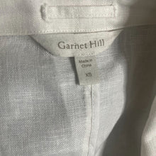 Load image into Gallery viewer, Garnet Hill White Linen Blazer Womens XS Lightweight Roll-Sleeve Single-Breasted