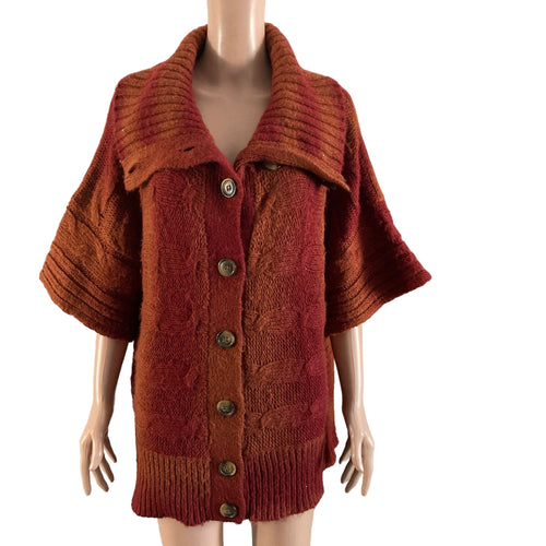 Lane Bryant Sweater Womens Size 18/20 Rust Colored Red Orange Cardigan