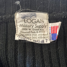 Load image into Gallery viewer, Vintage Logan Military Supply Sweater Mens Medium Ribbed Black