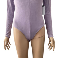 Load image into Gallery viewer, Astr The Label Bodysuit Ribbed Thong Purple Medium Stretch New Cutout