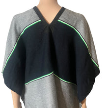 Load image into Gallery viewer, Seattle Seahawks Poncho Caftan Dress Fringe NFL Team Logo Black Gray Womens