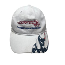 Load image into Gallery viewer, Coronado Cougars Marching Band Hat Mens One White USA Flag Flames Embroidered