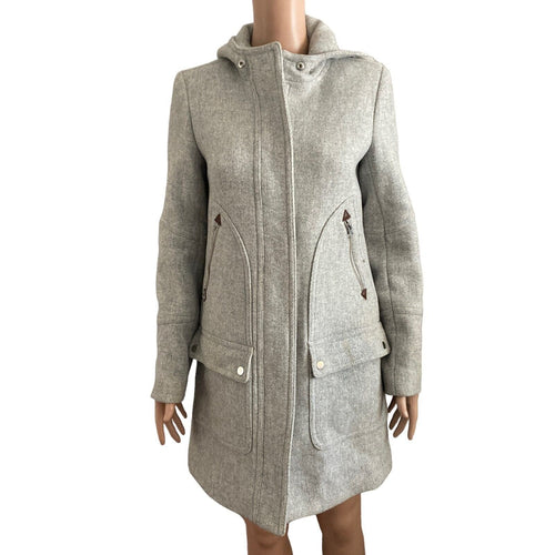 J.CREW Coat Womens 2T Chateau Italian Stadium Nello Gori Wool Blend Gray