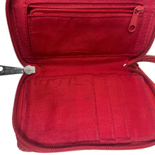 Load image into Gallery viewer, Liz Claiborne Red Croc Embossed Zip Around Wristlet Wallet ID CC Coin 5.5x3.5