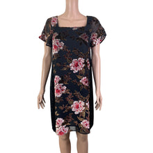 Load image into Gallery viewer, Mystree Dress Womens Small Multicolored Floral Velour Accents