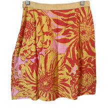 Load image into Gallery viewer, Edme Esyllte Anthropologie Skirt Womens 0 Linen Floral Yellow Pink A Line