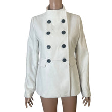 Load image into Gallery viewer, Old Navy Women’s Small White Peacoat Double Breasted Button Jacket