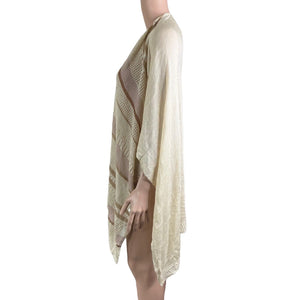 Vince Camuto Shawl Knit Womens One Size Beige Brown Shimmer