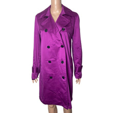 Load image into Gallery viewer, Lauren Ralph Lauren Trench Coat Womens Medium Purple Satin Feel