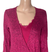 Load image into Gallery viewer, Bobeau Lace Trim Cami Top Womens XS Burgundy Twofer NEW