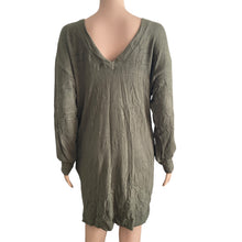 Load image into Gallery viewer, Socialite Knit Sweater Dress Womens XS Olive Green Vneck