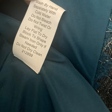 Load image into Gallery viewer, CAbi Lisboa Topper Jacket Womens XS Teal Silver Jacquard Wool Blend Cape #168