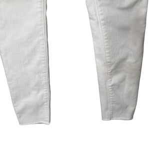 Madewell Cropped Jeans Womens 24 Raw Hem Button fly White Midrise Skinny