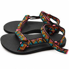 Load image into Gallery viewer, Teva Universal Sandals Womens 10 Black Multicolor Geometric Strappy 1003987