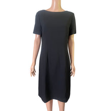 Load image into Gallery viewer, Vintage 90s Kasper ASL Dress Womens 12 Black Sheath Short Sleeve Career