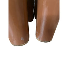Load image into Gallery viewer, Steve Madden Lynden Brown Patent Ankle Boots Womens 8M Block Heel Side Zip