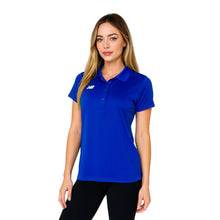 Load image into Gallery viewer, New Balance Women’s Small Blue Performance Tech Polo Shirt Athletic Golf Top New