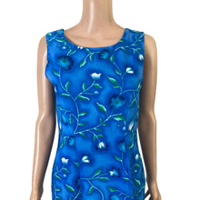 Load image into Gallery viewer, Betsy Lauren Floral Dress Womens Size 5 Blue Sleeveless Sheath Knee Length