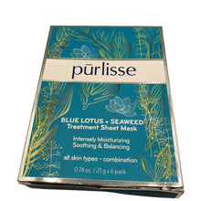 Load image into Gallery viewer, Purlisse Blue Lotus and Seaweed Sheet Mask Treatment Moisturizing 6 count