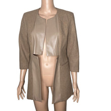 Load image into Gallery viewer, Venus Jacket Womens Size 6 Wool Faux Faux Blend Tan Open Front