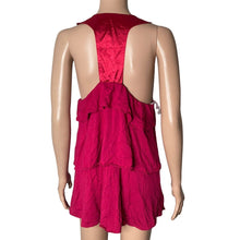 Load image into Gallery viewer, Rain Shirt Womens XL Fuchsia Rhinestone Beaded Tiered Sleeveless