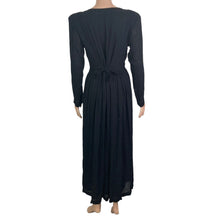 Load image into Gallery viewer, SHE Dress Maxi Womens Small Black Button Front Long Sleeves Pockets