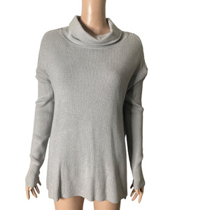 Devotion By Cyrus Turtleneck Sweater Womens Small Gray Ribbed New